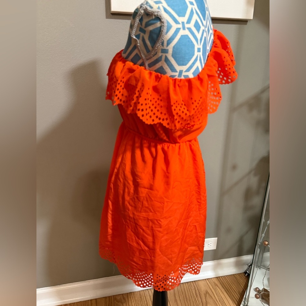 Dot’s Orange One Shoulder Dress size small